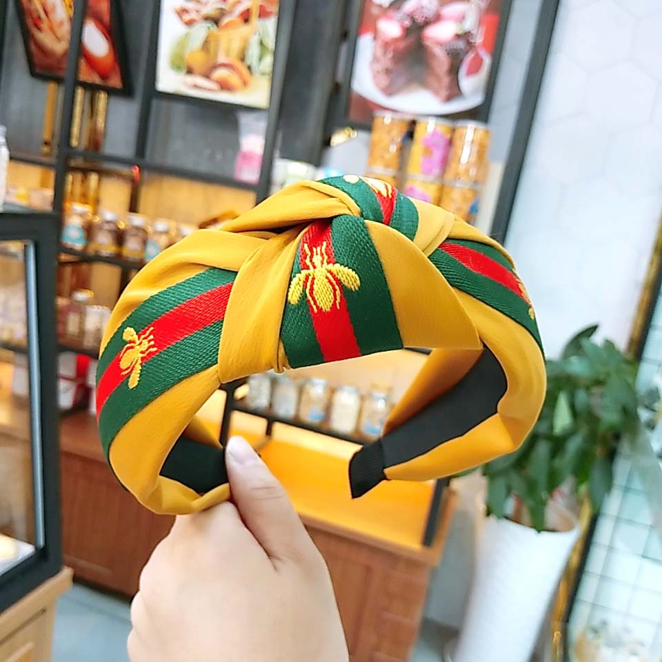 Wholesale Wide Brimmed Little Bee Knotted Fabric Headband